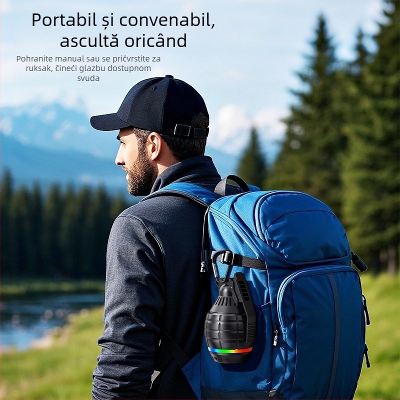 Boxă portabilă Bluetooth cu radio FM, 5W ieșire, baterie încorporată 1000-1200 mAh, Bluetooth 5.3