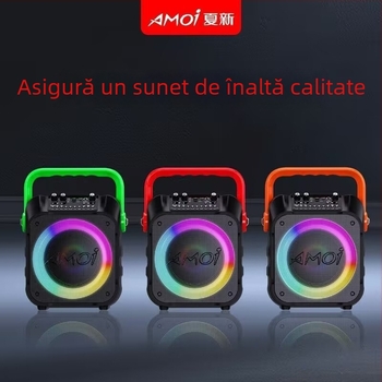 A9 Difuzor portabil Bluetooth pentru karaoke, cu microfon, pentru exterior, 12W, BT 5.0, 100Hz-20kHz, SNR ≥70dB, baterie încorporată