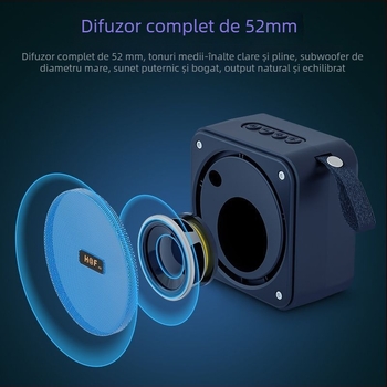 Boxă Bluetooth cu subwoofer, pentru exterior, compactă pătrată mini, 100 Hz–20 kHz, SNR ≥70 dB, IPX7, fără baterie încorporată