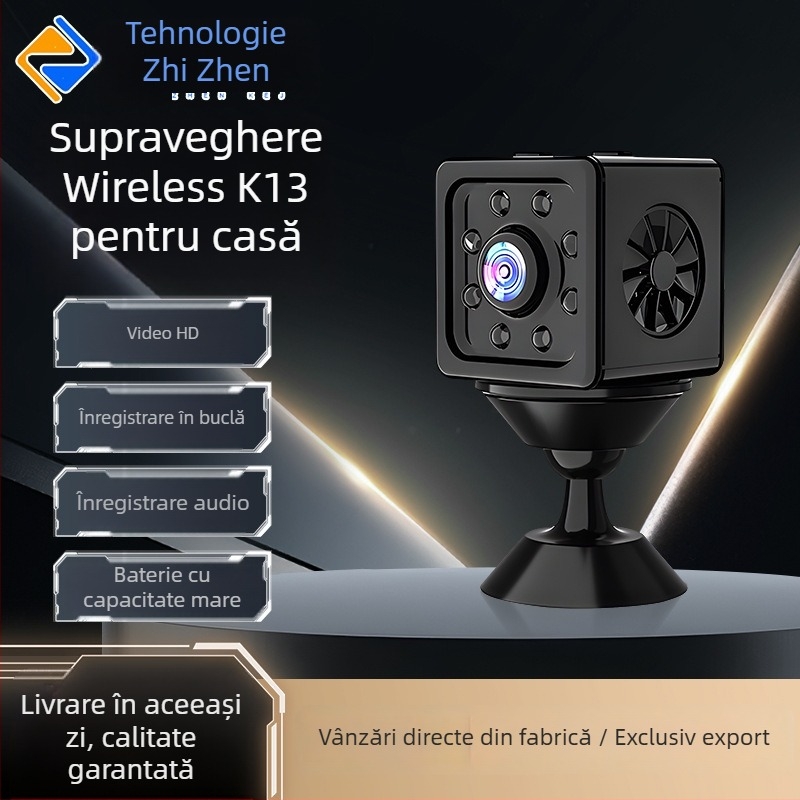 K13 Cameră Wireless Interior/Exterior — 1080p, WiFi, Stocare TF Card, Durată baterie de 60 de minute