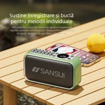 Boxă Bluetooth portabilă (Bluetooth 5.1) cu card USB/SD, radio FM, ieșire de 5W și baterie încorporată de 1000-1200 mAh