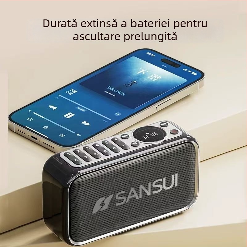 Boxă Bluetooth portabilă (Bluetooth 5.1) cu card USB/SD, radio FM, ieșire de 5W și baterie încorporată de 1000-1200 mAh
