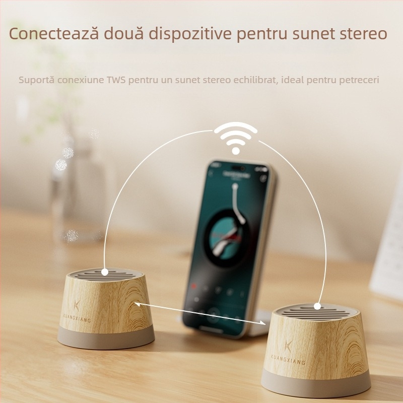 Boxă Bluetooth portabilă, 15W ieșire, Bluetooth 5.3, baterie încorporată, 60Hz-15kHz interval de frecvență, SNR ≥70dB