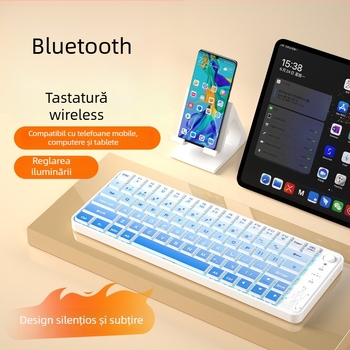 Tastatură Bluetooth cu keypad numeric, 79 taste, Bluetooth + 2.4G, ABS plastic
