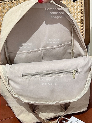 Rucsac Dicarlo din nylon pentru deplasări zilnice, rezistent la apă, capacitate sub 20 L, bretele curbate, căptușeală poliester