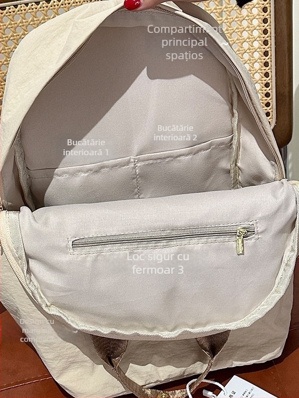 Rucsac Dicarlo din nylon pentru deplasări zilnice, rezistent la apă, capacitate sub 20 L, bretele curbate, căptușeală poliester