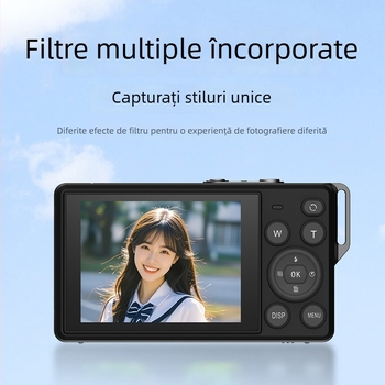 Cameră digitală pentru studenți cu senzor CMOS de 8 MP, zoom optic 18x, ecran LCD de 2,7 inch, video 1080p, Wi-Fi