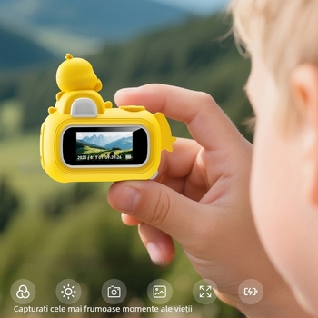 Cameră digitală pentru copii MC6 Little Yellow Duck – 12–20 MP, ecran LCD de 0,96 inch, card TF