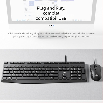Set Patriot tastatură și mouse, model 9520, 108 taste, USB cablat, material silicon, tehnologie buton X arhitectură