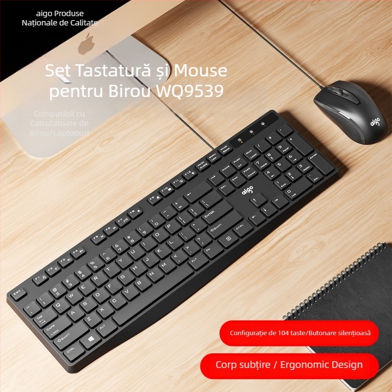 Set Patriot tastatură și mouse, model 9520, 108 taste, USB cablat, material silicon, tehnologie buton X arhitectură