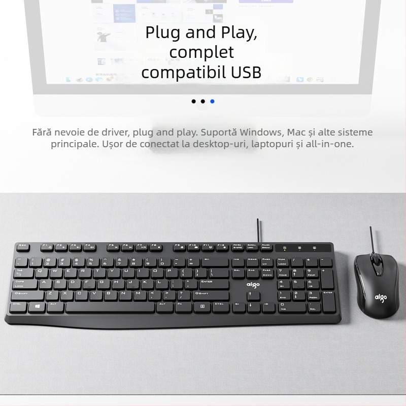 Set Patriot tastatură și mouse, model 9520, 108 taste, USB cablat, material silicon, tehnologie buton X arhitectură