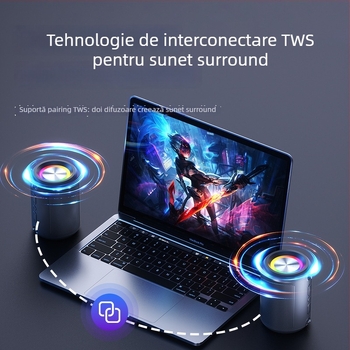 Boxă Bluetooth subwoofer fără fir – pentru mașină, casă, birou și exterior, 3W, Bluetooth 5.3, 120Hz-18kHz, SNR ≥85 dB, baterie încorporată