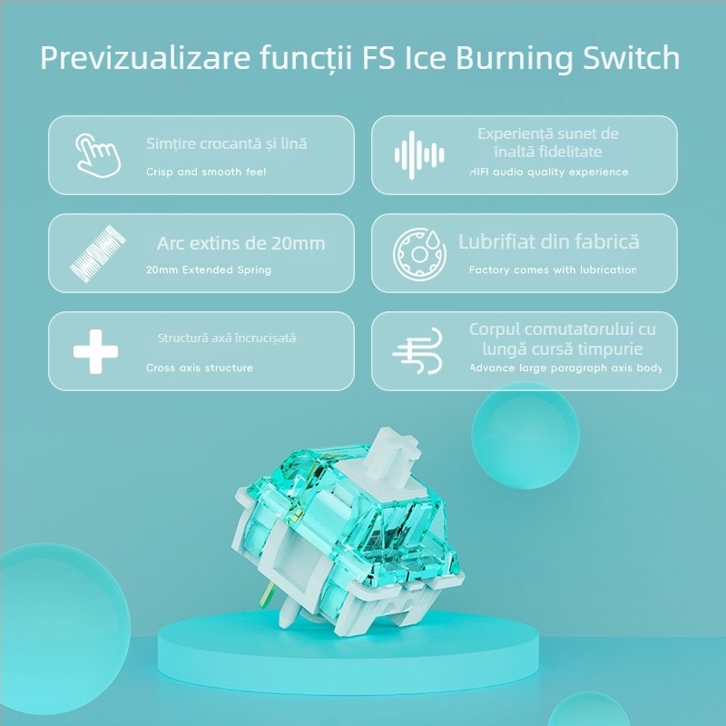 Switch pentru tastatură – liniar, hot-plug, 5 pini, personalizabil, carcasă din plastic