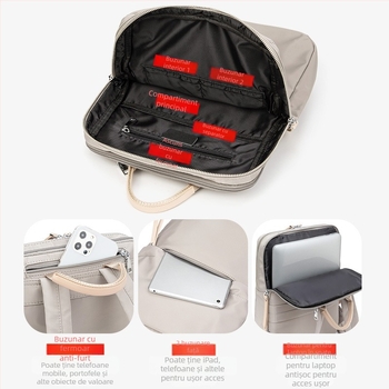 Rucsac pentru laptop, material Oxford, capacitate 20-35L, compartiment pentru laptop, antifurt, husă de ploaie