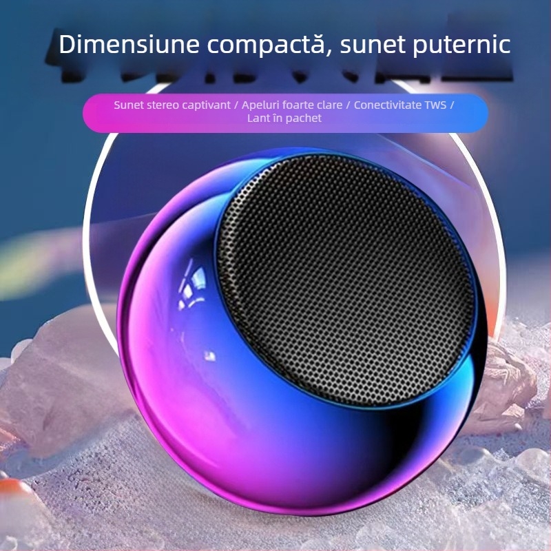 Boxă Bluetooth wireless, carcasă metalică, ieșire 5W, Bluetooth 5.2, baterie încorporată 300–500 mAh