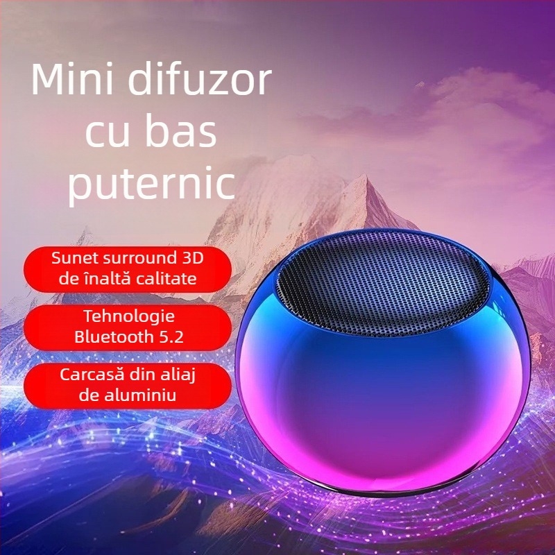 Boxă Bluetooth wireless, carcasă metalică, ieșire 5W, Bluetooth 5.2, baterie încorporată 300–500 mAh