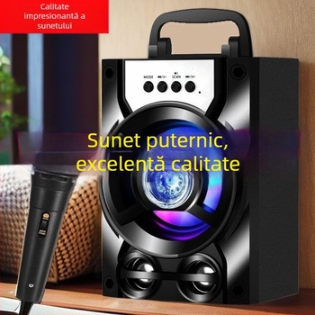 Boxă Bluetooth wireless – Outdoor portabil cu slot SD și radio, carcasă ABS, IPX7 rezistentă la apă, 100 Hz–20 kHz