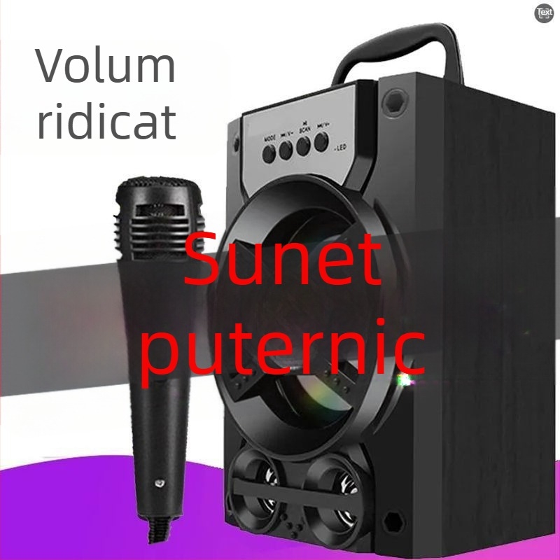 Boxă Bluetooth wireless – Outdoor portabil cu slot SD și radio, carcasă ABS, IPX7 rezistentă la apă, 100 Hz–20 kHz