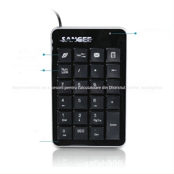 Tastatură USB cu cablu, cu pad numeric mini extern pentru laptopuri; până la 87 de taste; tehnologie X-frame; corp din plastic; fără iluminare de fundal.