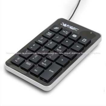 Tastatură USB cu cablu, cu pad numeric mini extern pentru laptopuri; până la 87 de taste; tehnologie X-frame; corp din plastic; fără iluminare de fundal.