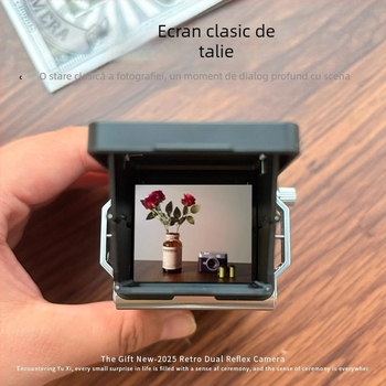 Cameră CCD retro – 68 MP, zoom optic 3x, zoom digital 3x, obiectiv ultrawide, stocare pe card SD