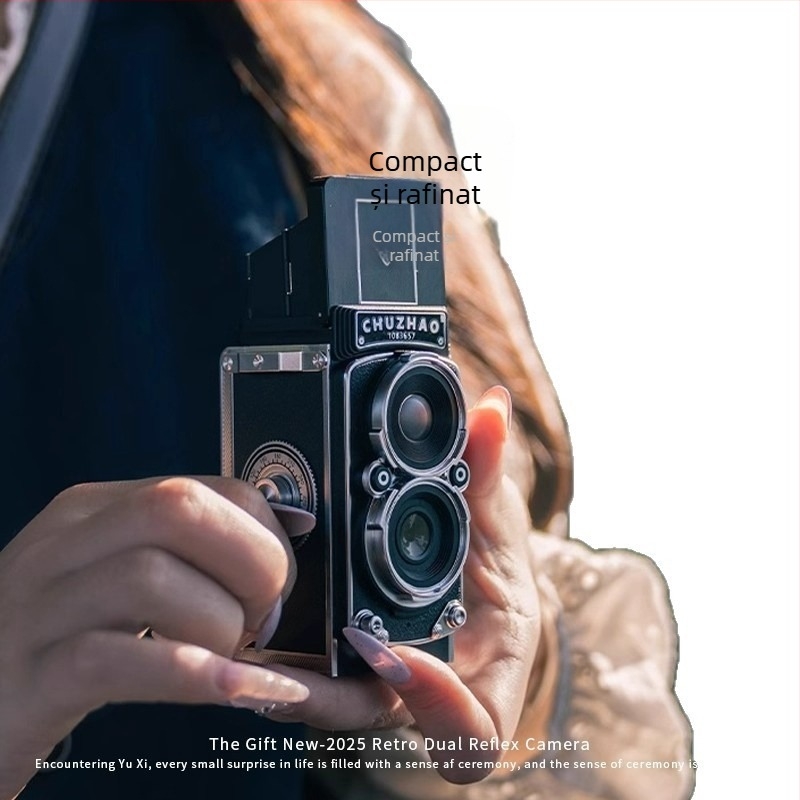 Cameră CCD retro – 68 MP, zoom optic 3x, zoom digital 3x, obiectiv ultrawide, stocare pe card SD