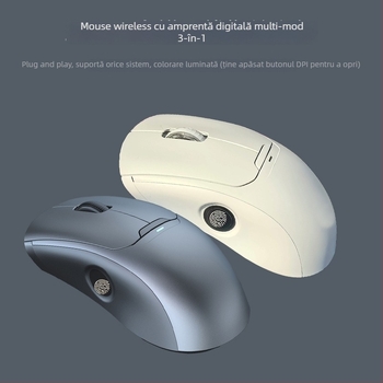 Mouse fără fir cu amprentă biometrică Ft108 — Bluetooth, 2500 DPI, rază 10 m, greutate 96 g, design ergonomic