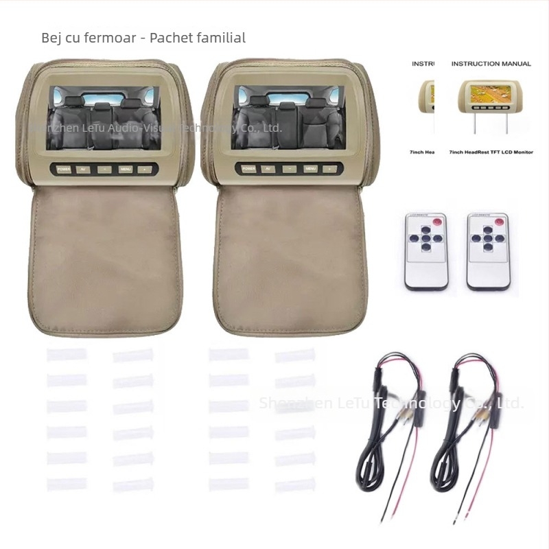 Monitor LCD pentru tetieră auto DL-HM715, TFT-LCD, rezoluție 800x480, intrare CVBS, compatibilitate universală