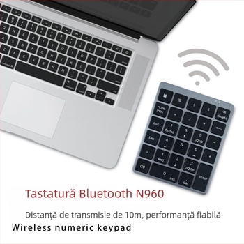 N960 tastatură numeric Bluetooth, ultra-subțire din aliaj de aluminiu, 28 de taste, portabilă, fără iluminare
