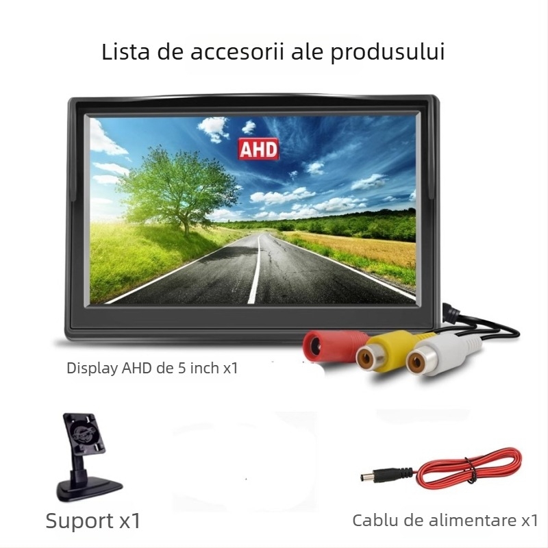 Monitor pentru mers înapoi, model AHD-5IN-TS, tip ecran AHD, rezoluție 800x480, semnal de intrare AHD