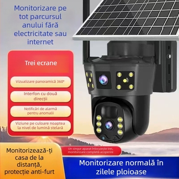 Camera de supraveghere pentru interior/exterior, acoperire 360°, iluminare minimă 0.00001 lx, senzor 1/3 inch, interval de temperatură -10…60°C