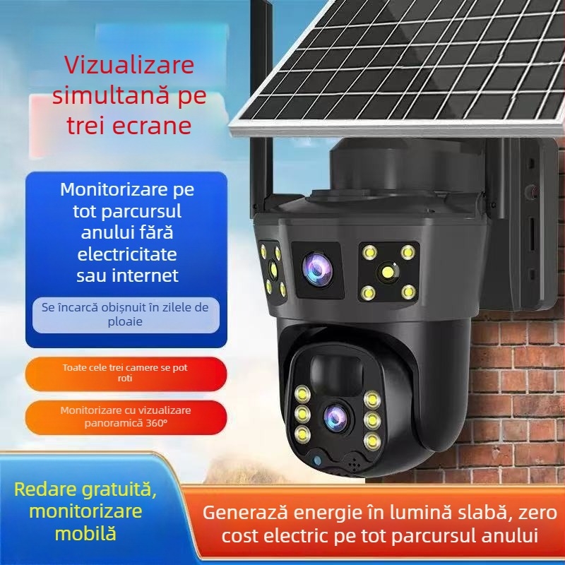 Camera de supraveghere pentru interior/exterior, acoperire 360°, iluminare minimă 0.00001 lx, senzor 1/3 inch, interval de temperatură -10…60°C