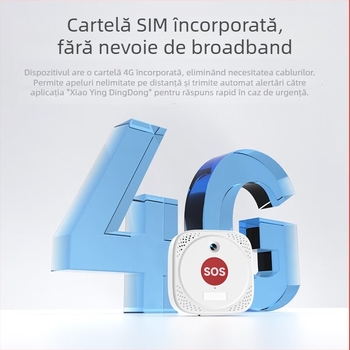 Buton de urgență 4G cu apeluri de la distanță către telefonul mobil, sistem de alarmă SOS wireless pentru persoane în vârstă care locuiesc singure, utilizare interioară/exterioară, alimentare 12V