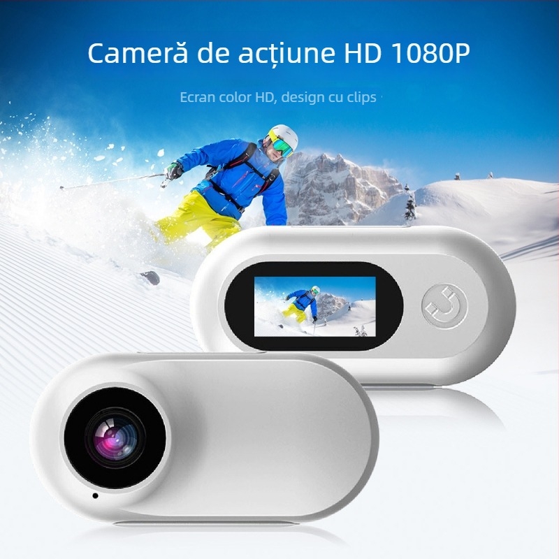 A100 cameră sport mini pentru degetul mare, 16MP, ecran LCD 1.4 inch, TF card, autonomie baterie ~70 minute