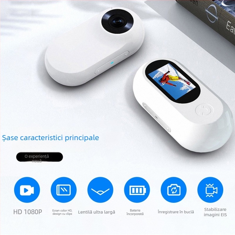 A100 cameră sport mini pentru degetul mare, 16MP, ecran LCD 1.4 inch, TF card, autonomie baterie ~70 minute