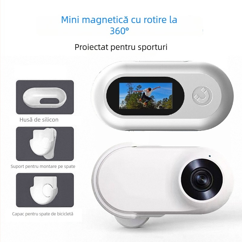 A100 cameră sport mini pentru degetul mare, 16MP, ecran LCD 1.4 inch, TF card, autonomie baterie ~70 minute