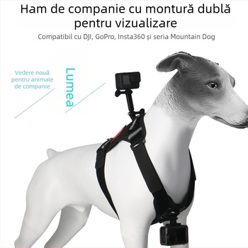 Montură pentru ham de câine pentru camere GoPro/DJI — Slim Bracket, plastic, brand Chuxi; compatibil cu camerele de acțiune