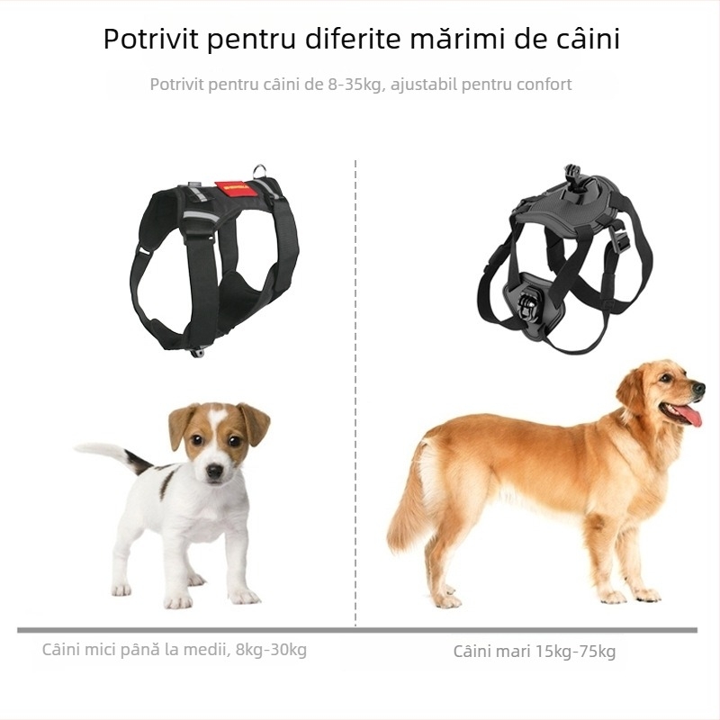 Montură pentru ham de câine pentru camere GoPro/DJI — Slim Bracket, plastic, brand Chuxi; compatibil cu camerele de acțiune