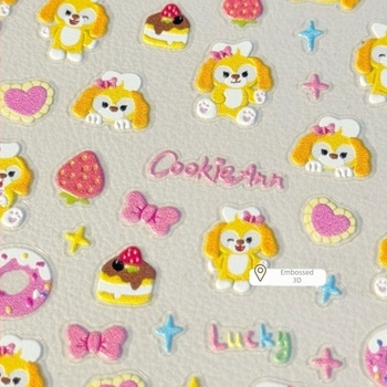 Set de stickere pentru manichiură – Cățeluș drăguț, desen animat, relief 3D, pentru unghii DIY