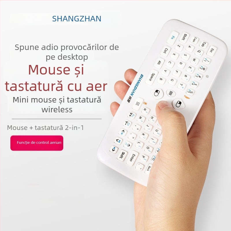 Set wireless tastatură și mouse cu Air Mouse și control gyro, F2S, USB tastatură, USB mouse, design integrat