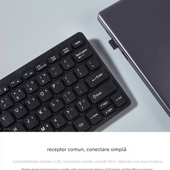 Set tastatură și mouse fără fir – ultra-subțire, silențios, Bluetooth, 98+ taste, mini, portabil, compatibil cu laptop