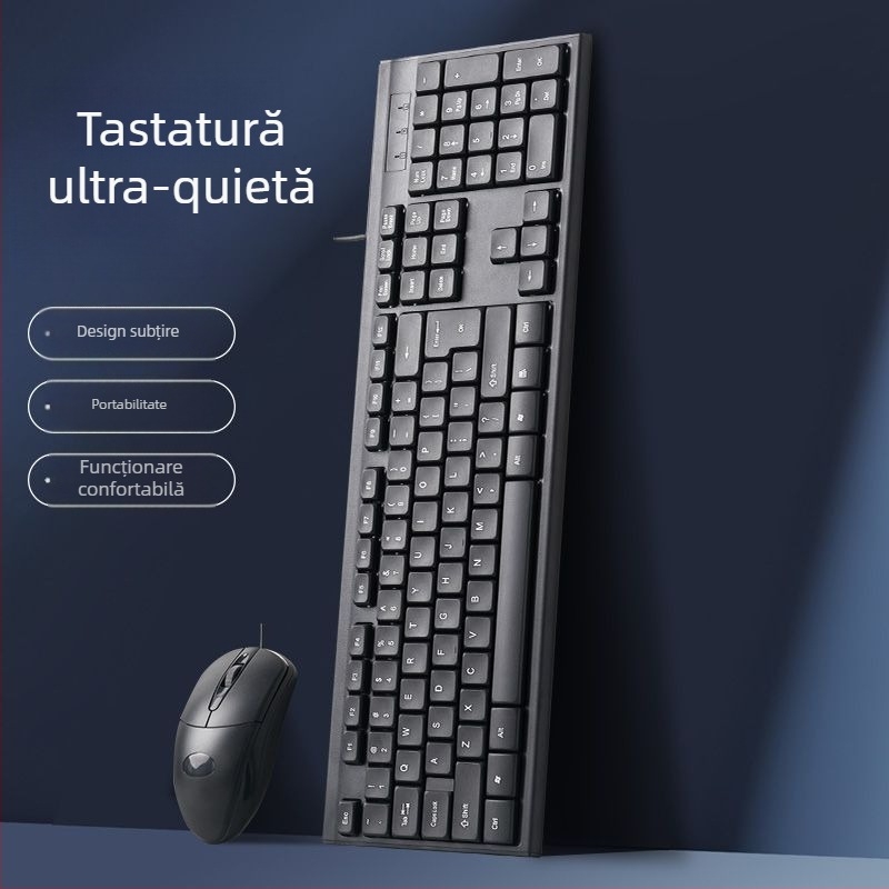 Set USB tastatură și mouse cablat pentru PC și laptop
