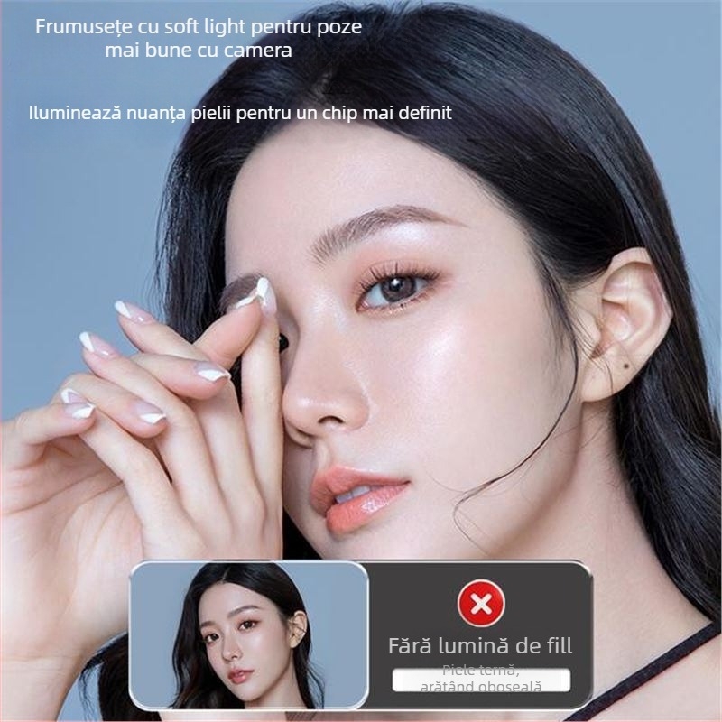 Lumină LED pentru selfie și transmisiuni live — trei temperaturi de iluminare, putere sub 10W