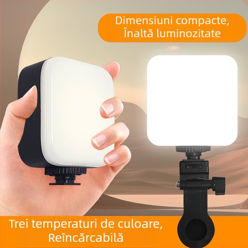 Lumină de umplere mini cu baterie încorporată — Iluminare RGB, Temperatură a culorii 2500K-9900K, Model M-88, Lumină de buzunar portabilă pentru fotografie