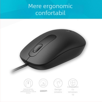 Set de tastatură și mouse cablat (design ergonomic, DPI optic 1000, interfețe USB, rezistent la apă)