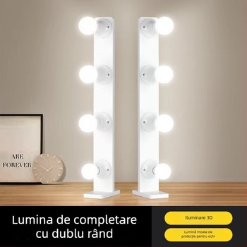 Lampă LED de umplere pentru streaming pe desktop, două rânduri, reglaj în trei culori, intensitate reglabilă fără trepte, 12V