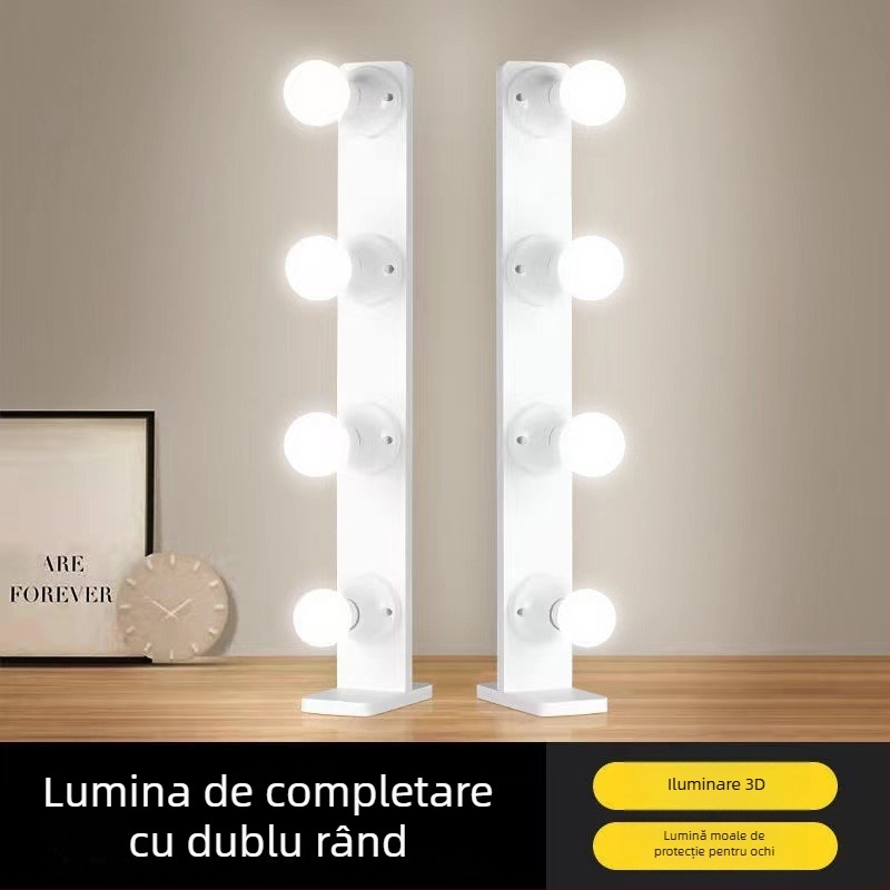 Lampă LED de umplere pentru streaming pe desktop, două rânduri, reglaj în trei culori, intensitate reglabilă fără trepte, 12V
