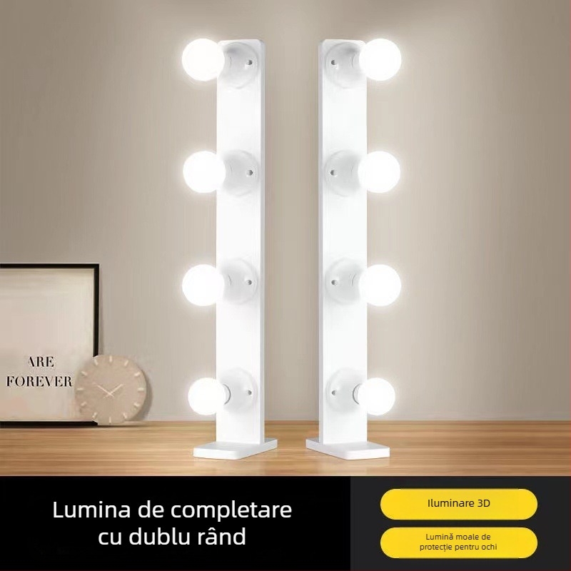 Lampă LED de umplere pentru streaming pe desktop, două rânduri, reglaj în trei culori, intensitate reglabilă fără trepte, 12V