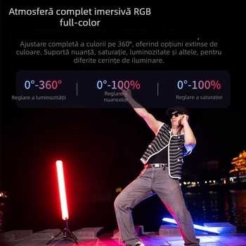 Inkee GCA30C RGB LED lumină de fill pentru fotografie – lanternă portabilă pentru filmări în aer liber și streaming live (10–50W, baterie încorporată)