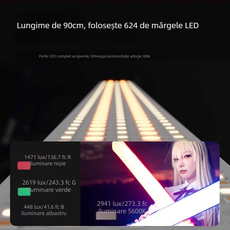 Inkee GCA30C RGB LED lumină de fill pentru fotografie – lanternă portabilă pentru filmări în aer liber și streaming live (10–50W, baterie încorporată)